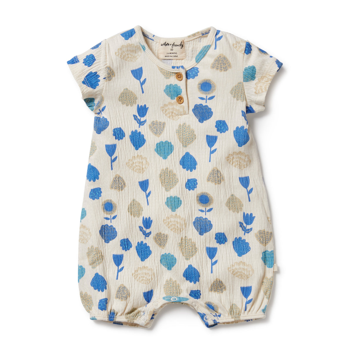 Wilson + Frenchy | Ocean Breeze Crinkle Henley Playsuit