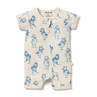 Wilson + Frenchy | Petit Puffin Organic Boyleg Zipsuit