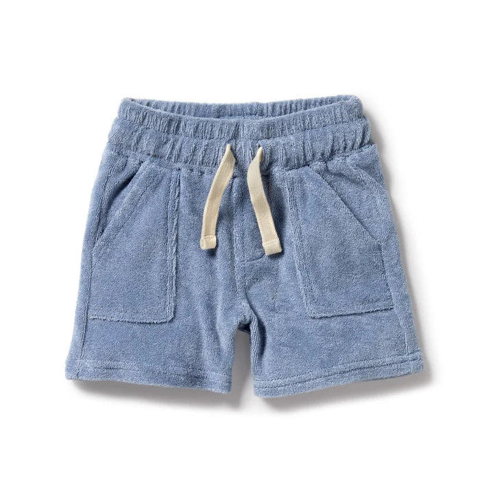 Wilson + Frenchy | Dusty Blue Organic Terry Shorts