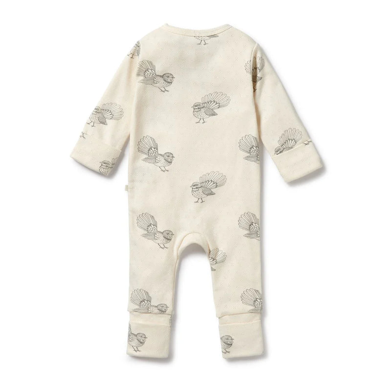 Wilson + Frenchy | Little Fantail Organic Pointelle Zipsuit