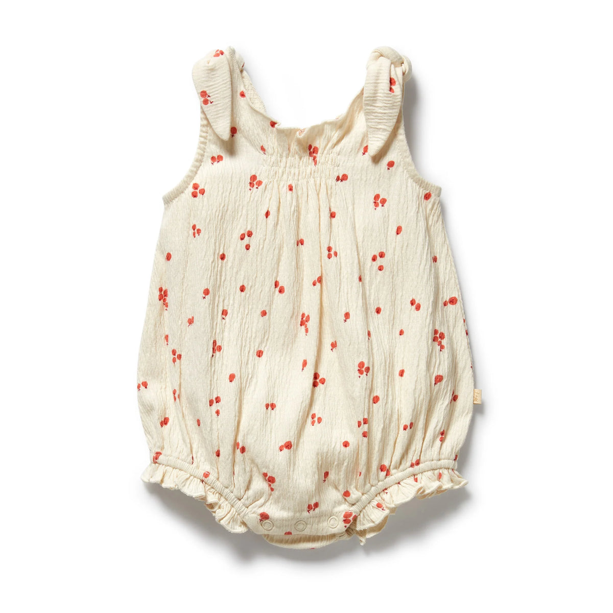 Wilson + Frenchy | Jolly Holly Organic Crinkle Tie Playsuit