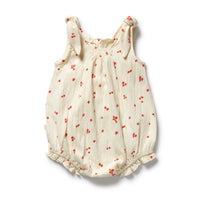 Wilson + Frenchy | Jolly Holly Organic Crinkle Tie Playsuit