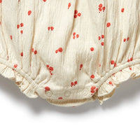 Wilson + Frenchy | Jolly Holly Organic Crinkle Tie Playsuit