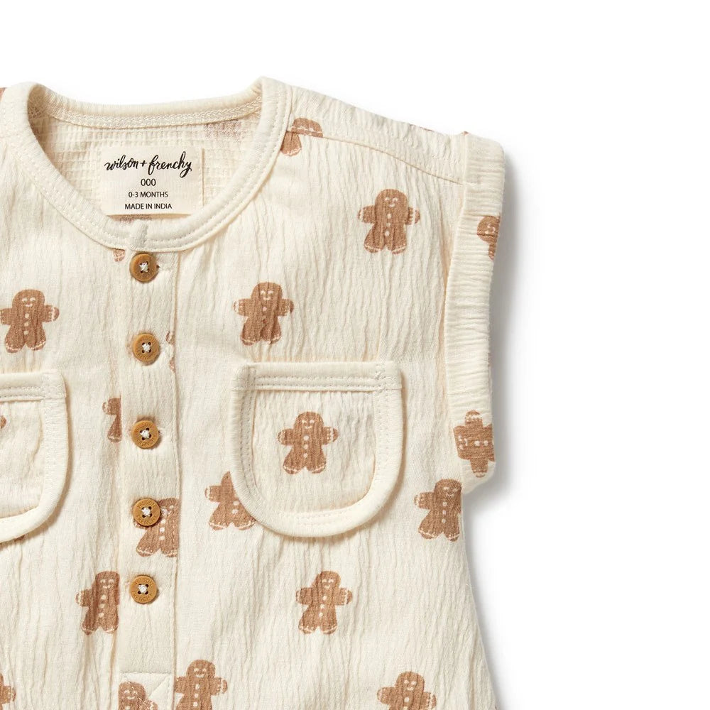 Wilson + Frenchy | Spice & Nut Organic Crinkle Growsuit