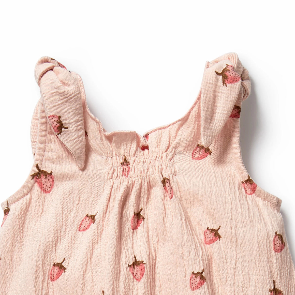 Wilson + Frenchy | Strawberry Kisses Organic Tie Playsuit