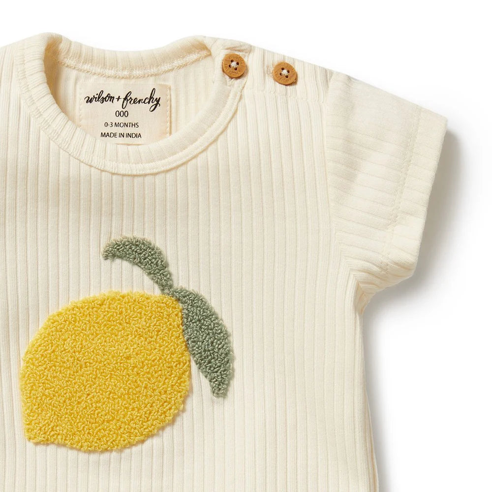 Wilson + Frenchy | Lemon Leaf Embroidered Organic Tee