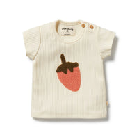 Wilson + Frenchy | Strawberry Kisses Embroidered Organic Tee