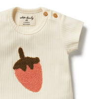 Wilson + Frenchy | Strawberry Kisses Embroidered Organic Tee