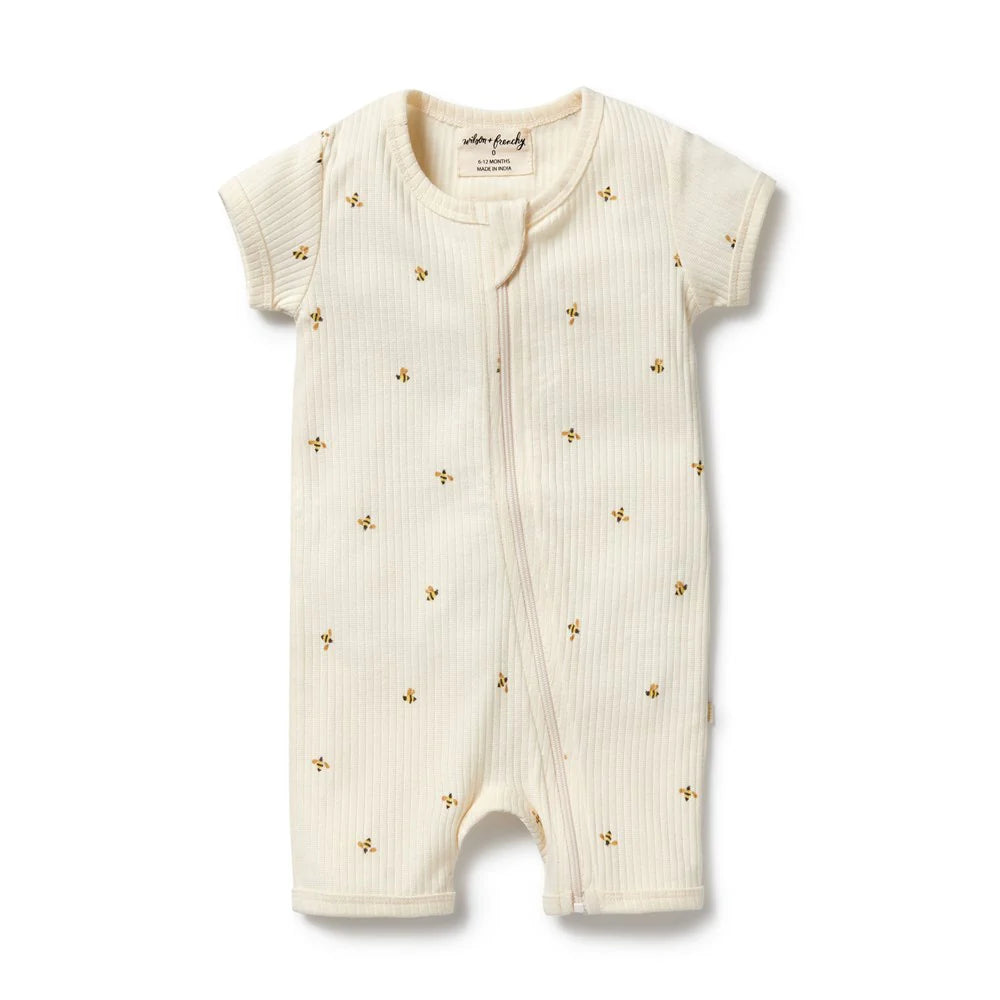 Wilson + Frenchy | Bee Mine Organic Boyleg Zipsuit