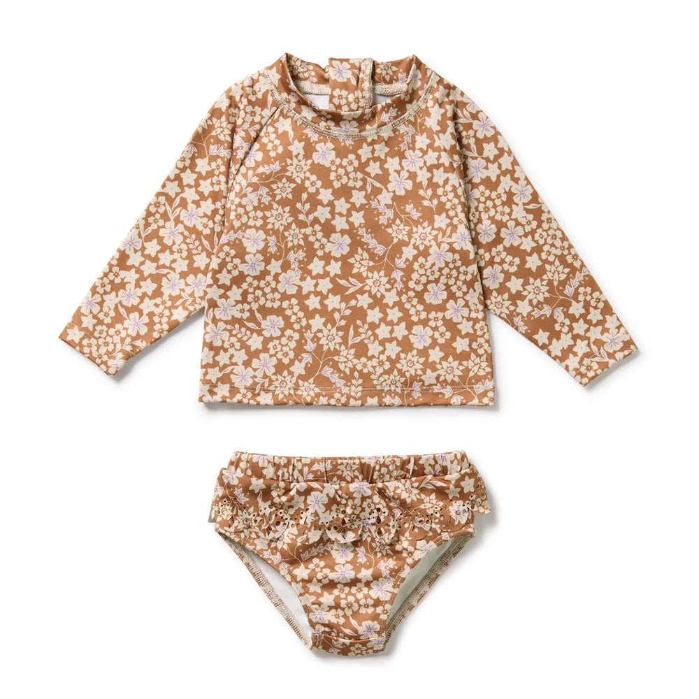 Wilson + Frenchy | Hazel Floral Cutwork Rashie Swimset