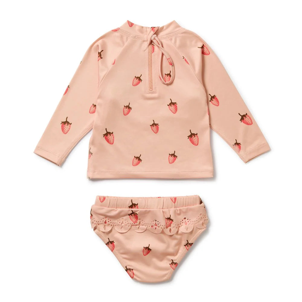 Wilson + Frenchy | Strawberry Kisses Cutwork Rashie Swimset
