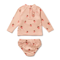 Wilson + Frenchy | Strawberry Kisses Cutwork Rashie Swimset