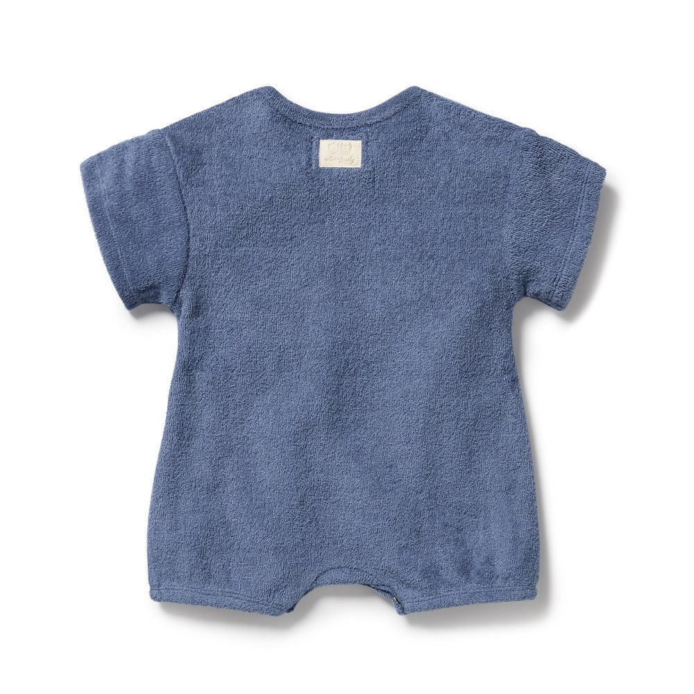 Wilson + Frenchy | Deep Blue Organic Terry Growsuit