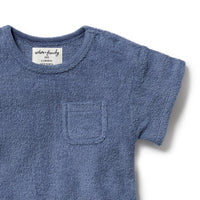 Wilson + Frenchy | Deep Blue Organic Terry Growsuit