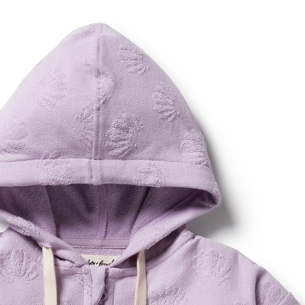 Wilson + Frenchy | Lavender Shells Organic Terry Hooded Towel