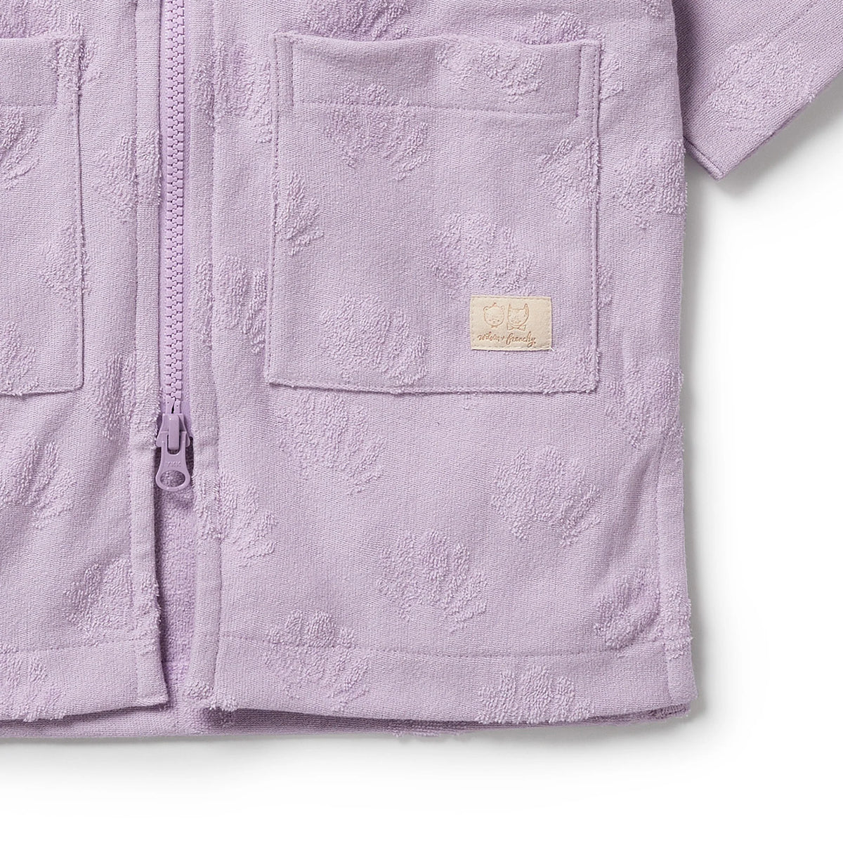 Wilson + Frenchy | Lavender Shells Organic Terry Hooded Towel