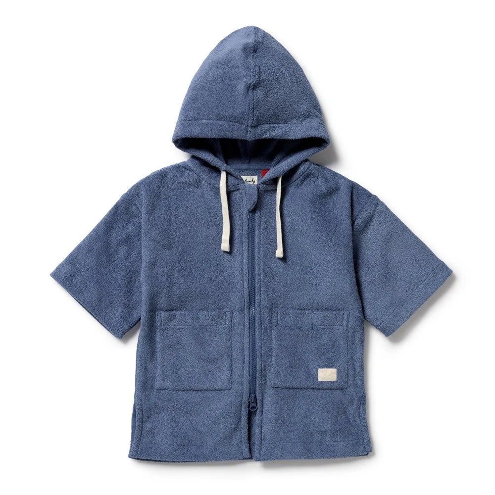 Wilson + Frenchy | Deep Blue Organic Terry Hooded Towel