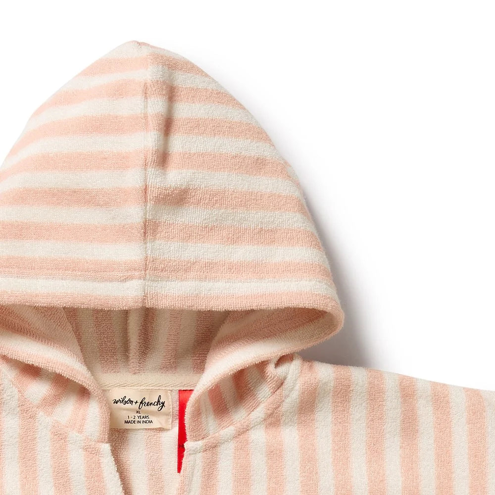 Wilson + Frenchy | Strawberry Wave Organic Terry Hooded Poncho