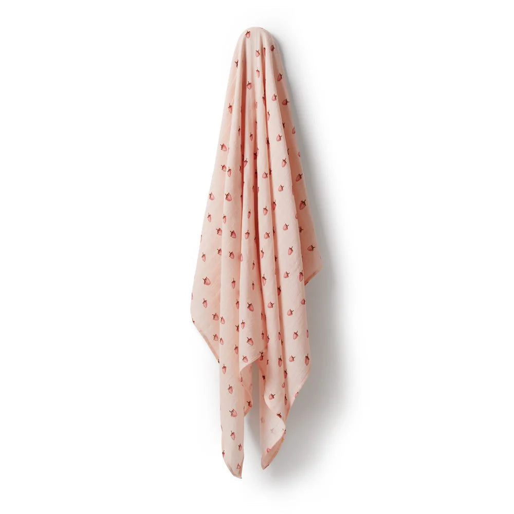 Wilson + Frenchy | Strawberry Kisses Organic Muslin Wrap