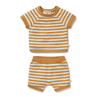 Wilson + Frenchy | Golden Wave Stripe Organic Knitted Set