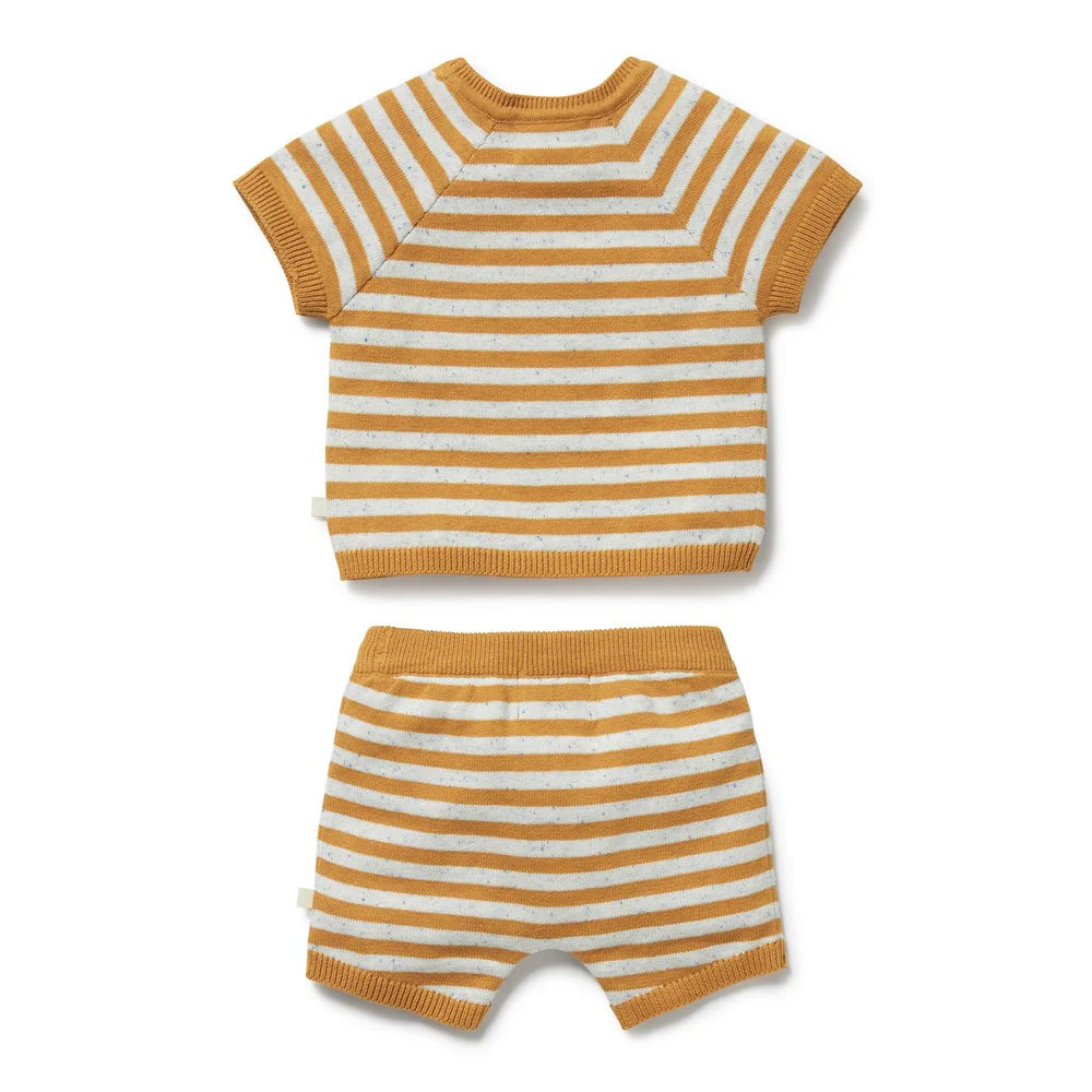 Wilson + Frenchy | Golden Wave Stripe Organic Knitted Set