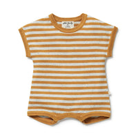 Wilson + Frenchy | Golden Wave Stripe Organic Knitted Growsuit