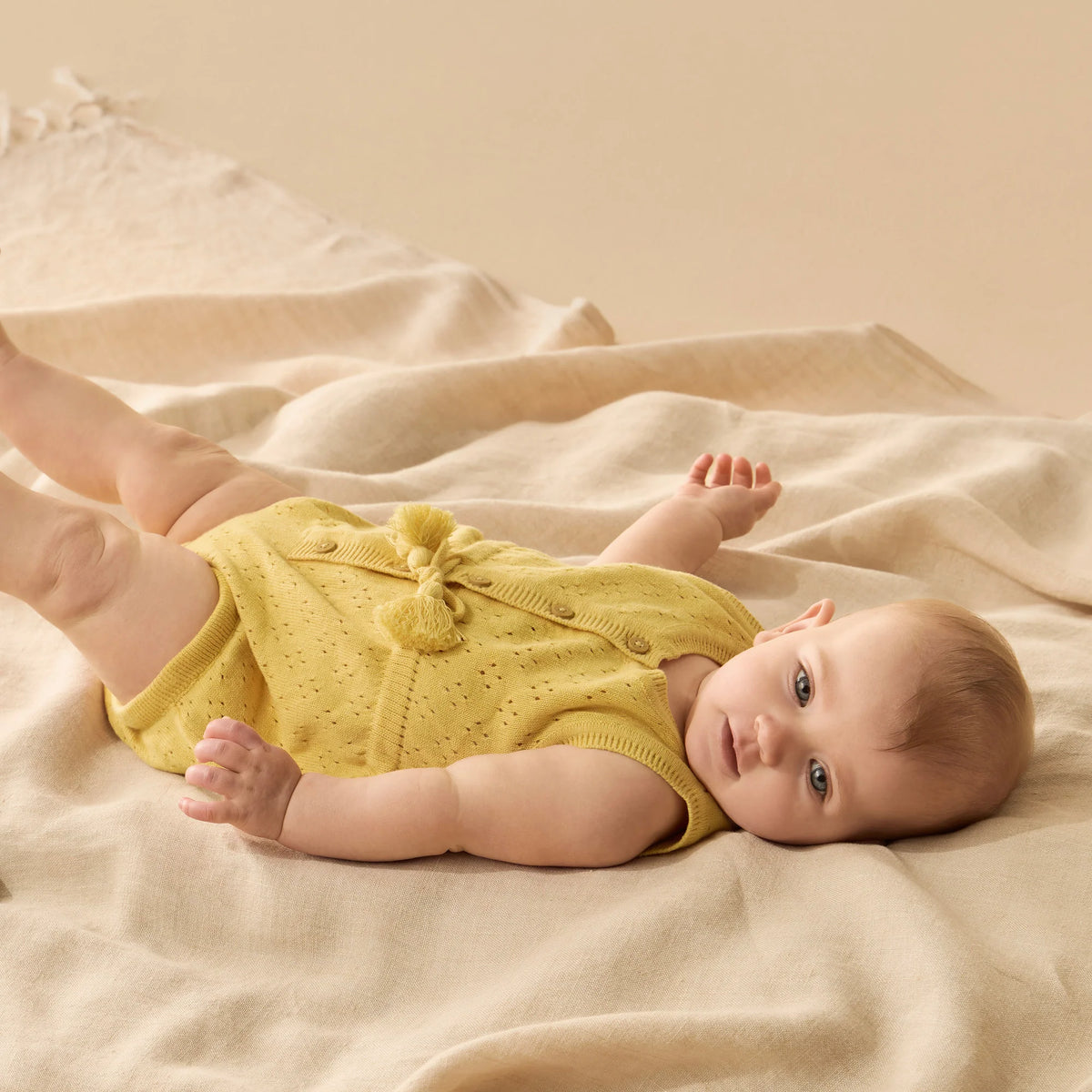Wilson + Frenchy | Sunny Sorbet Organic Knitted Tie Bodysuit