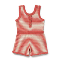 Wilson + Frenchy | Strawberry Swirl Organic Knitted Stripe Playsuit