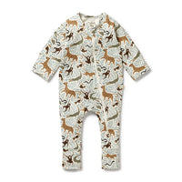 Wilson + Frenchy | Mini Jungle Organic Zipsuit With Feet