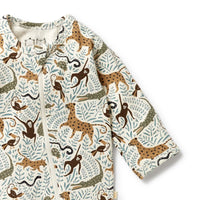 Wilson + Frenchy | Mini Jungle Organic Zipsuit With Feet