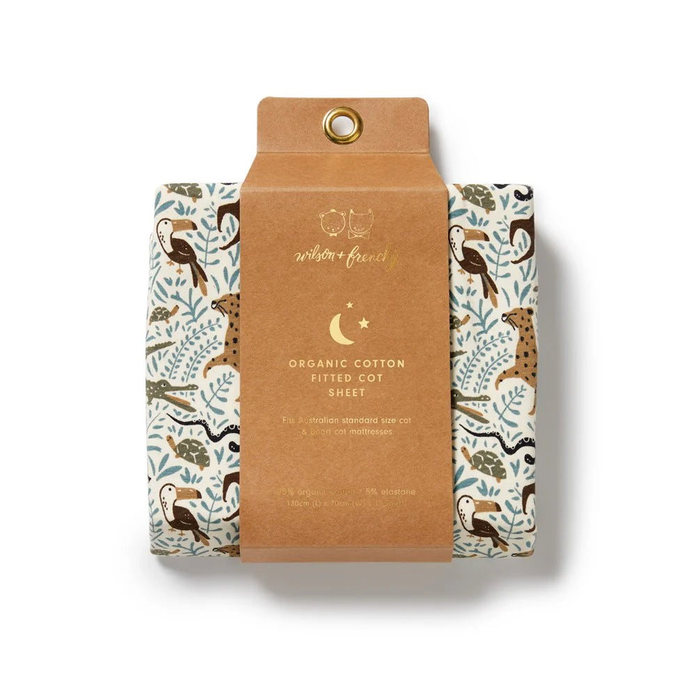 Wilson + Frenchy | Mini Jungle Organic Cot Sheet