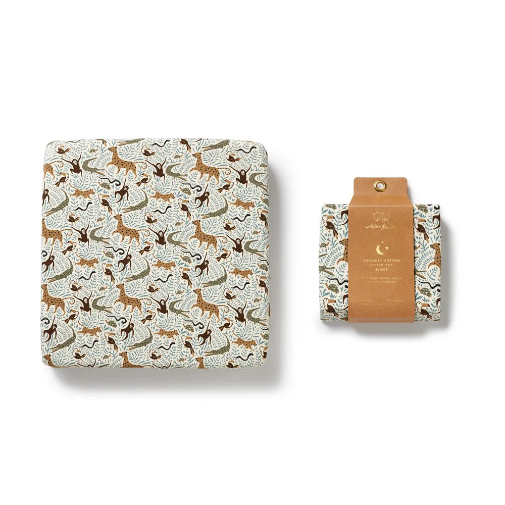 Wilson + Frenchy | Mini Jungle Organic Cot Sheet