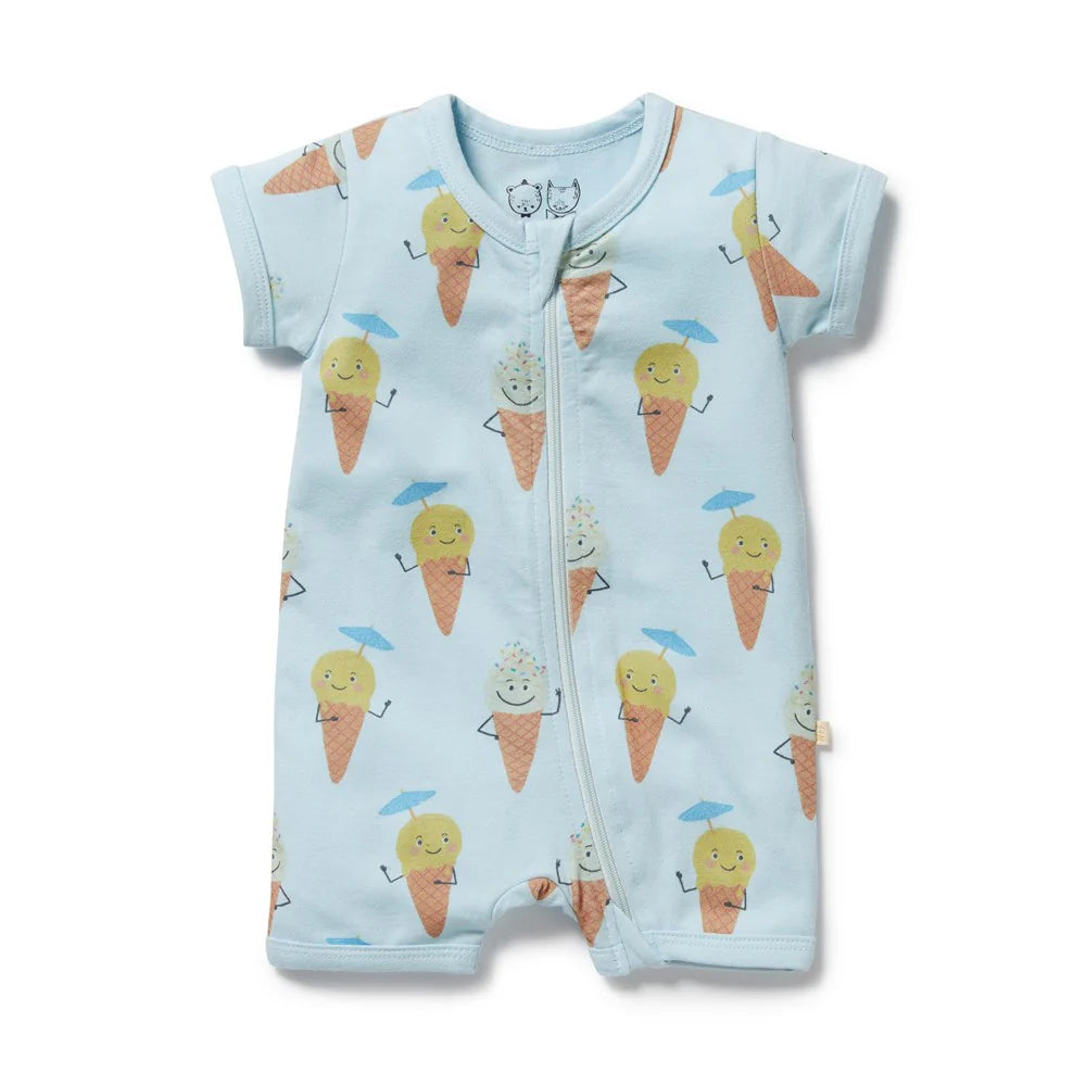 Wilson + Frenchy | Frosty Friends Organic Boyleg Zipsuit
