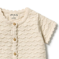 Wilson + Frenchy | Milk Cloud Organic Chevron Knit Growsuit