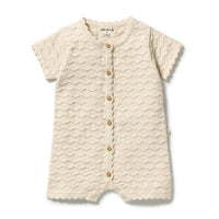 Wilson + Frenchy | Milk Cloud Organic Chevron Knit Growsuit