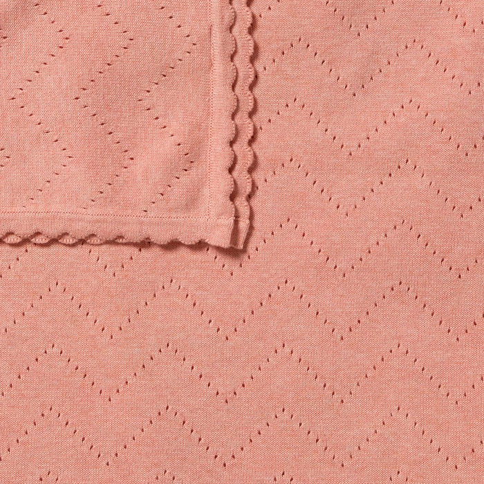 Wilson + Frenchy | Petal Pink Organic Knitted Pointelle Blanket