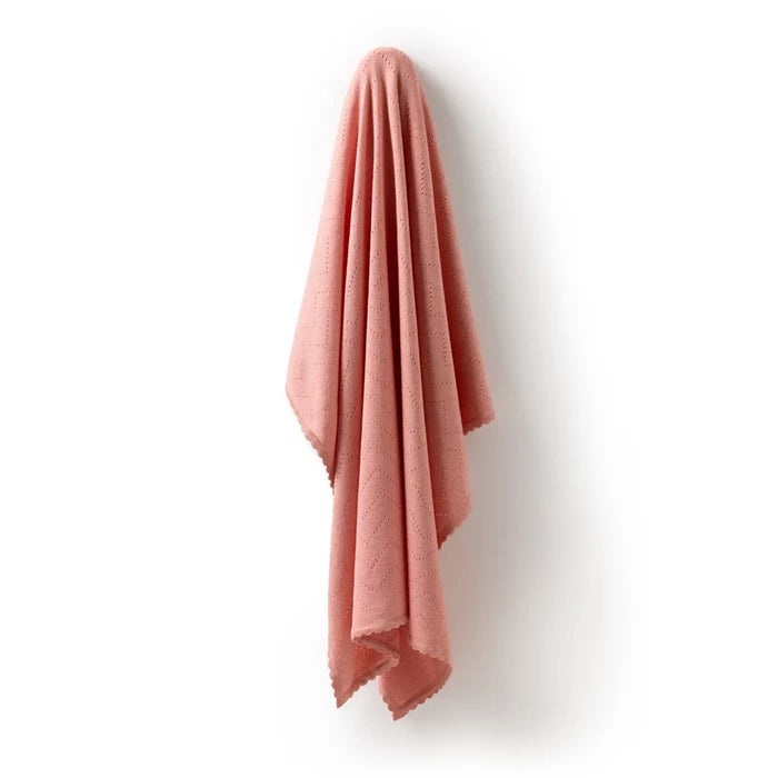 Wilson + Frenchy | Petal Pink Organic Knitted Pointelle Blanket