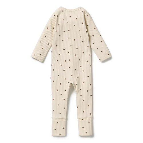 WILSON & FRENCHY LUCKY CHARM CLOVER LONG-SLEEVE ZIPSUIT - BABY