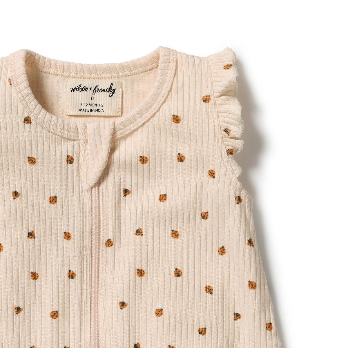Wilson + Frenchy | Little Lady Bugs Organic Ruffle Zipsuit