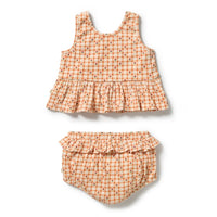 Wilson + Frenchy | Checkerberry Organic Crinkle Ruffle Set