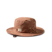 little boys brown hat with yellow embroidery from wilson and frenchy
