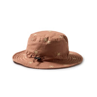 little boys brown hat with yellow embroidery from wilson and frenchy