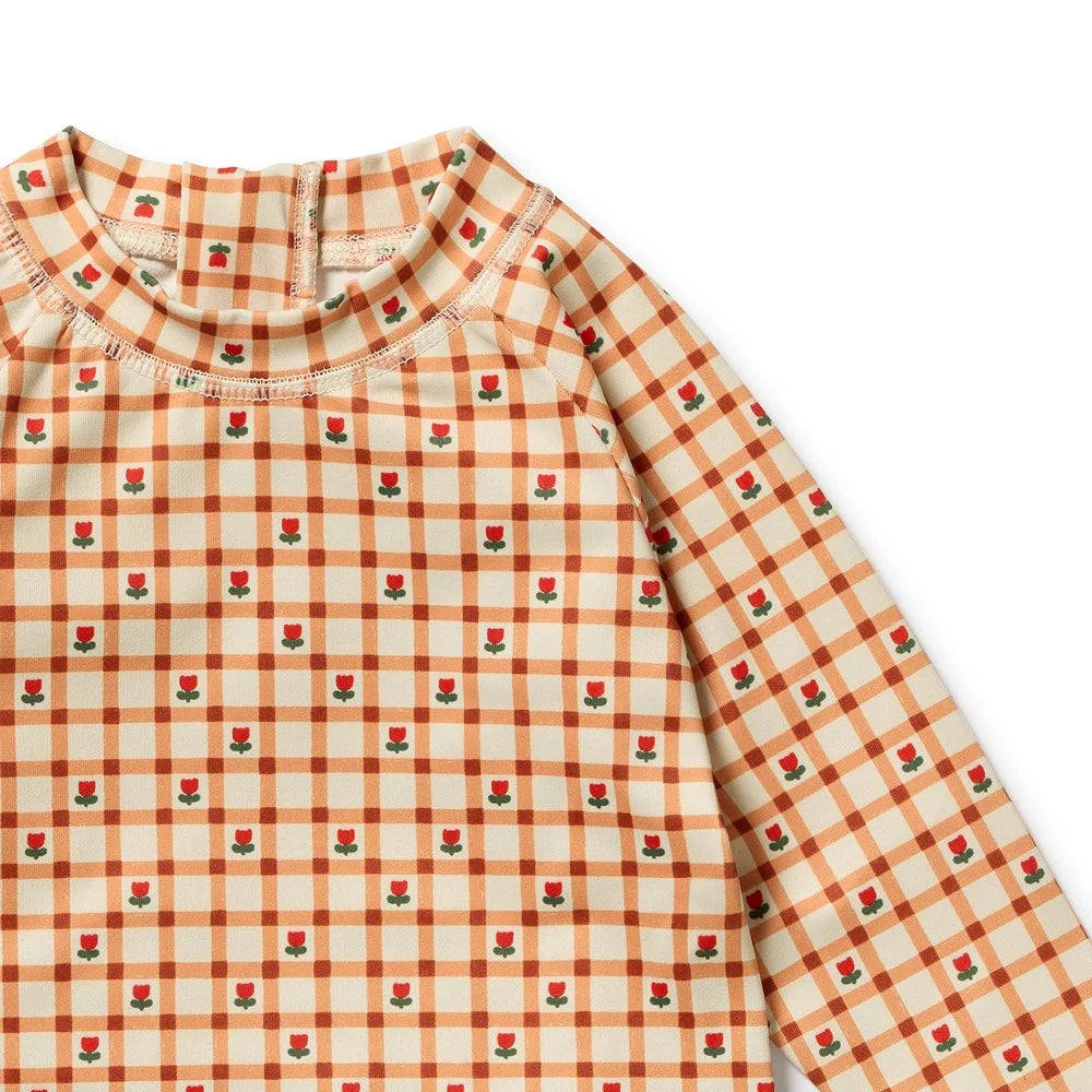Wilson + Frenchy | Checkerberry Cutwork Long-Sleeved Rashie Swimset