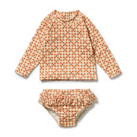 Wilson + Frenchy | Checkerberry Cutwork Long-Sleeved Rashie Swimset