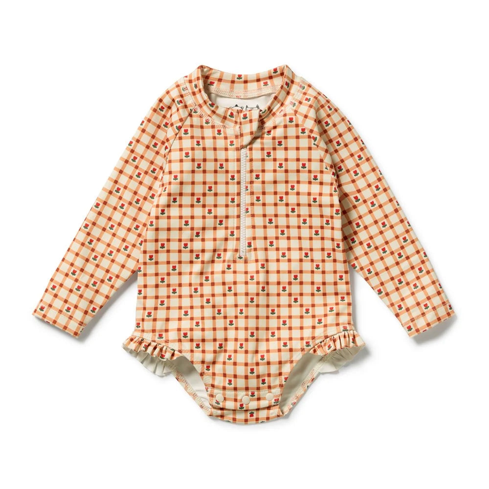 Wilson + Frenchy | Checkerberry Long-Sleeved Swimsuit