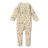 Wilson + Frenchy | Summer Garden Organic Zipsuit w feet
