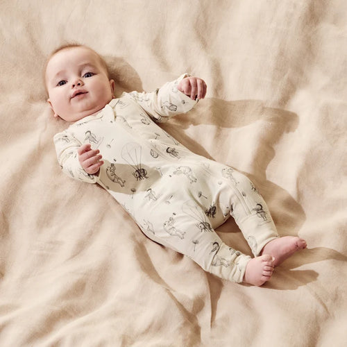 Wilson + Frenchy | Whispering Willows Organic Zipsuit With Feet