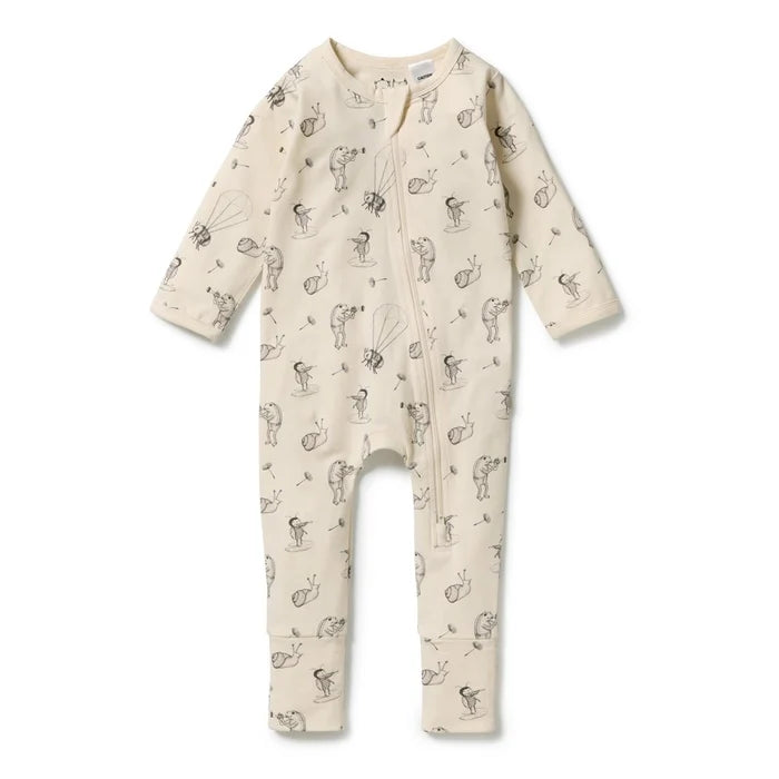 Wilson + Frenchy | Whispering Willows Organic Zipsuit With Feet