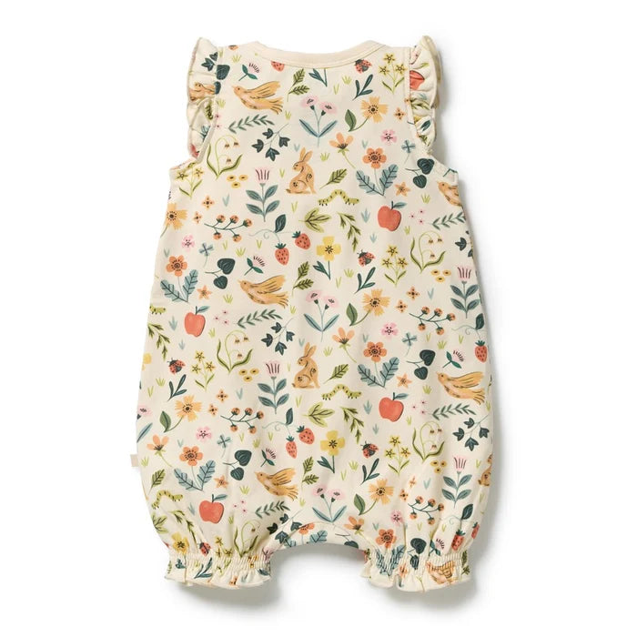 Wilson + Frenchy | Summer Garden Organic Ruffle Zipsuit