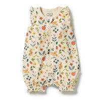 Wilson + Frenchy | Summer Garden Organic Ruffle Zipsuit